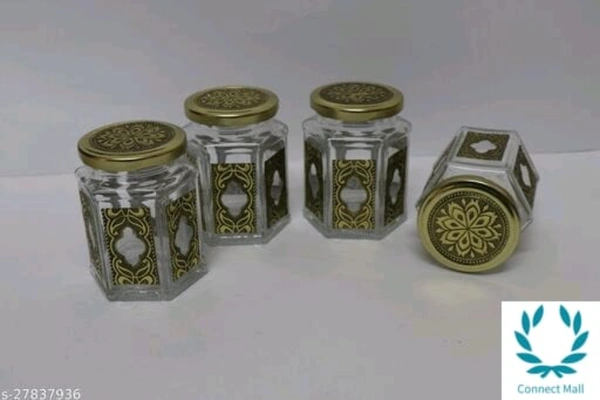 VNS Tray and Jar Peacock Tray wooden 4 Glass Jar) 